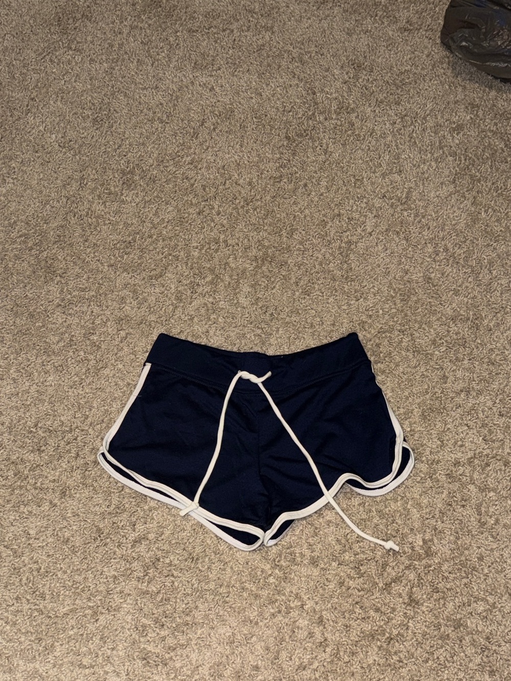 Fashion Nova Navy Athletic Shorts with White Trim